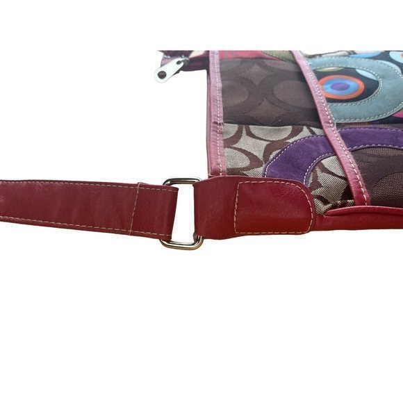 Patchwork Crossbody Bag Purse Multicolor Leather Canvas Suede Fun Cute Summer - Picture 11 of 13